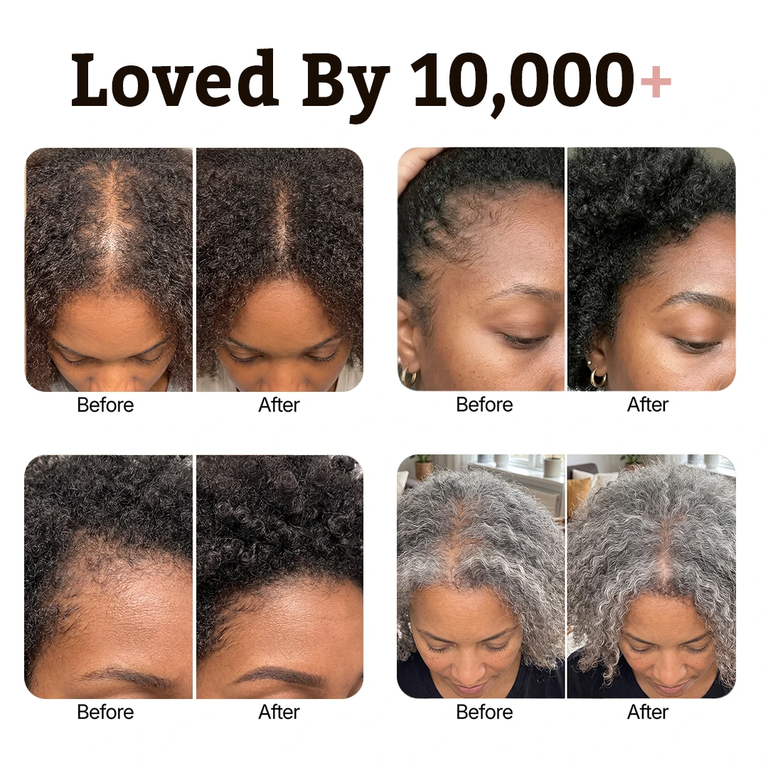 The rollerball tracing a part line through coily hair